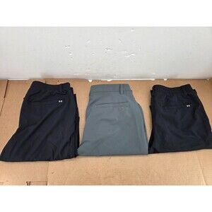 Under Armour Drive Pants Mens Black Gray  Stretch Golf Performance 1364407 36
